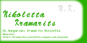 nikoletta kramarits business card